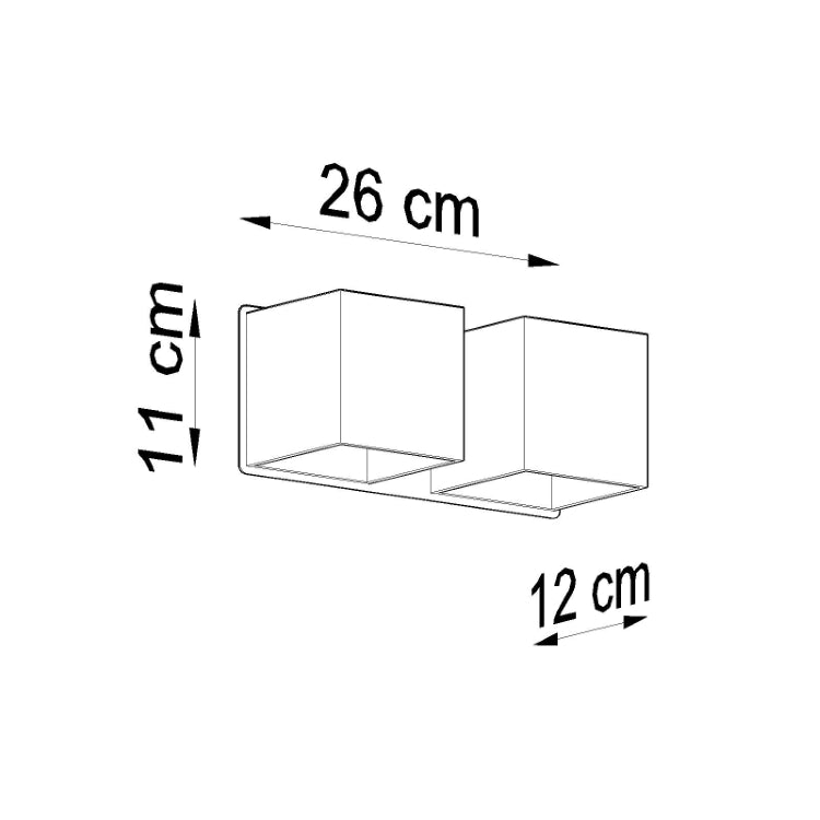 Væglampe QUAD 2 sort