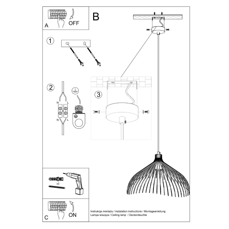 Vedhæng lampe UMB sort