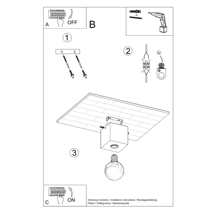 Loftslampe ARIZ beton