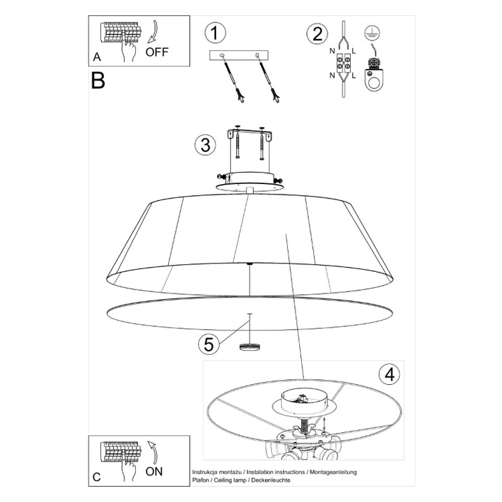 Loftslampe VEGA 70 hvid