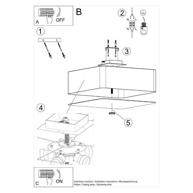 Loftslampe LOKKO 55 hvid