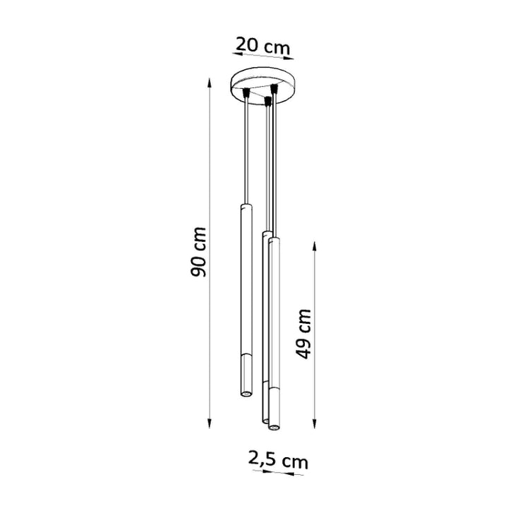 Pendellampe MOZAICA 3P sort/chrom