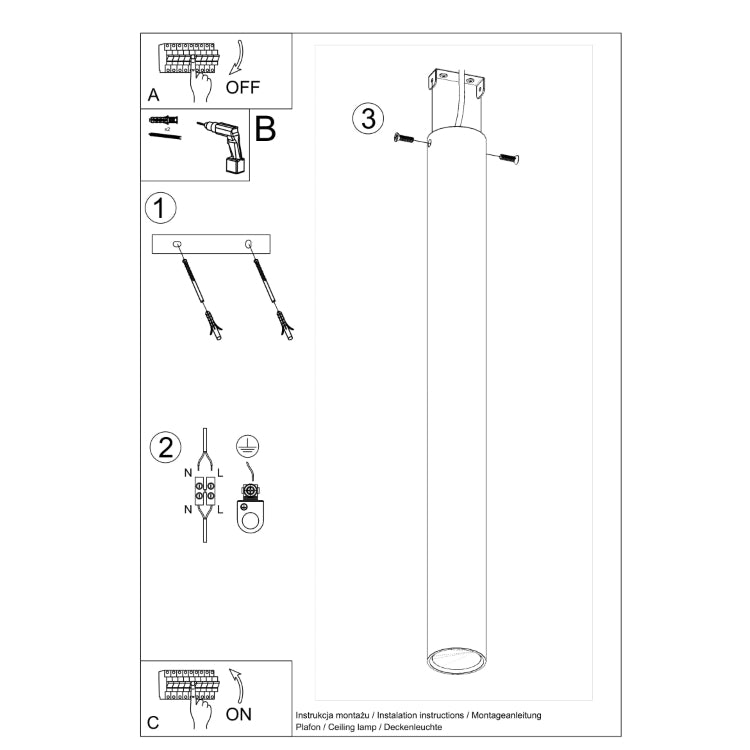 Loftslampe LAGOS 60 hvid