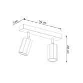 Loftslampe ZEKE 2 eg