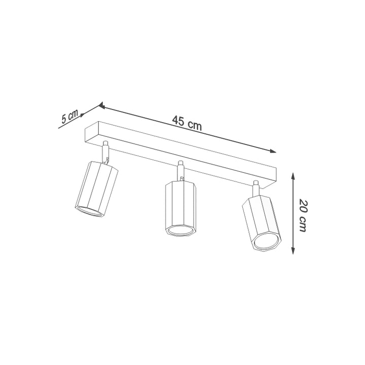 Loftslampe ZEKE 3 eg