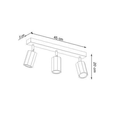 Loftslampe ZEKE 3 eg