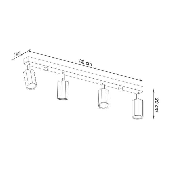 Loftslampe ZEKE 4 eg