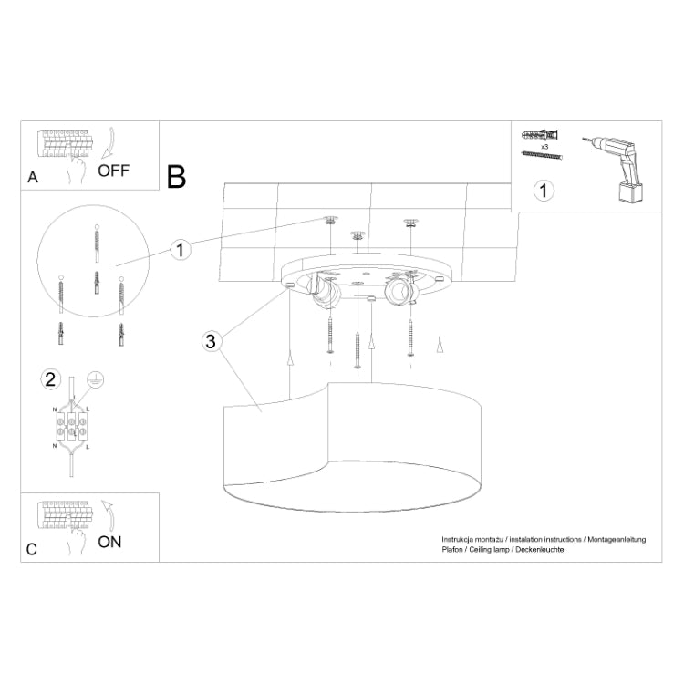 Loftslampe CIRCLE 1 hvid