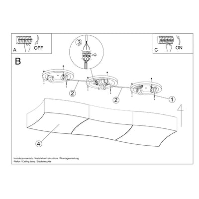 Loftslampe SQUARE 3 hvid