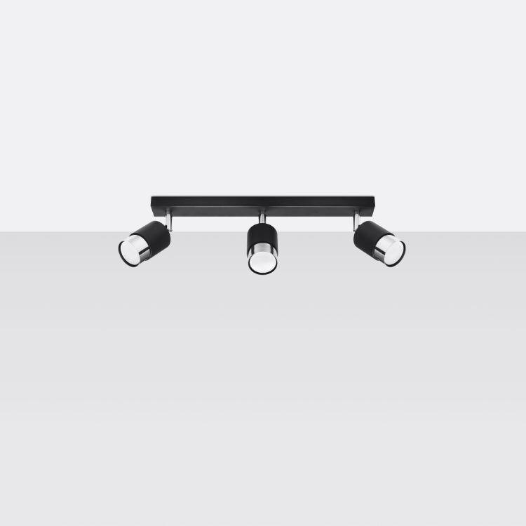 Loftlampe NERO 3 sort/chrom