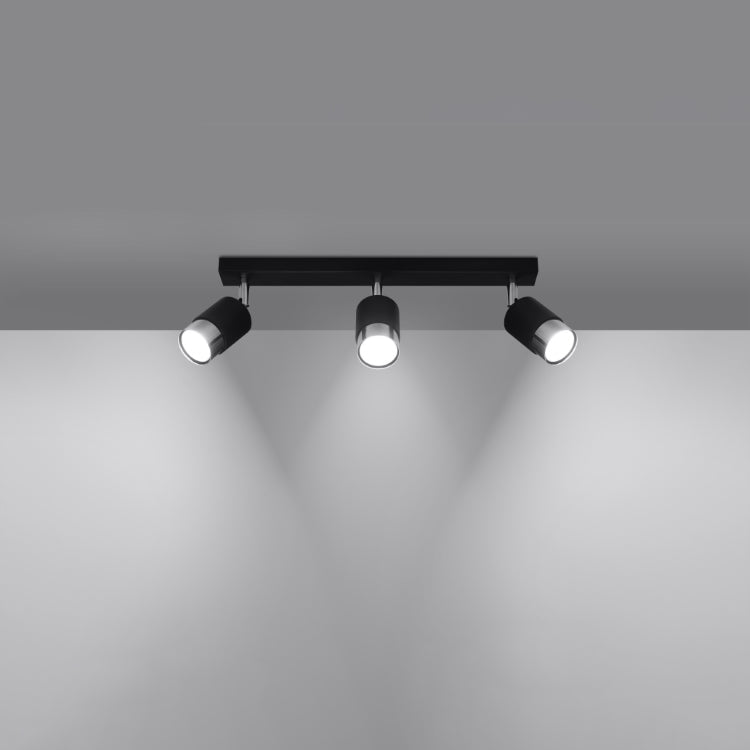 Loftlampe NERO 3 sort/chrom