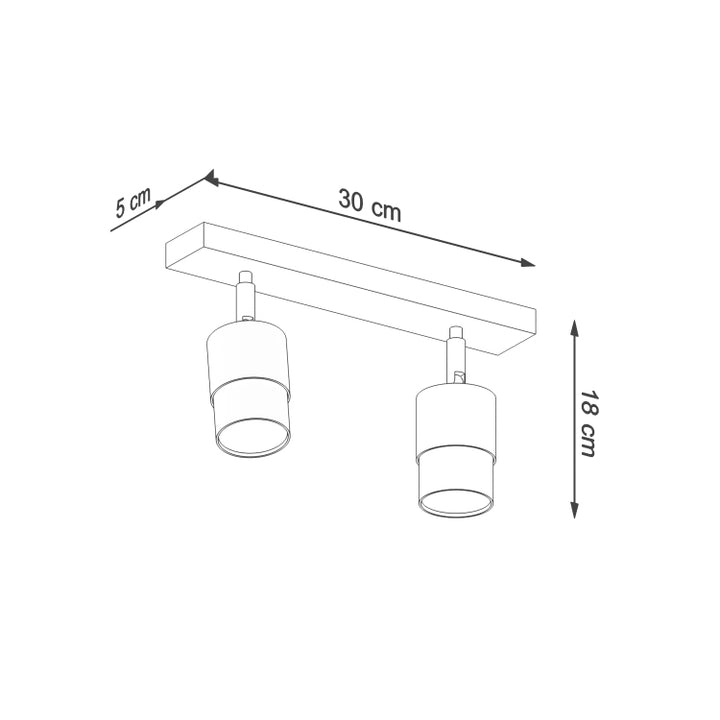 Loftslampe NERO 2 sort/guld