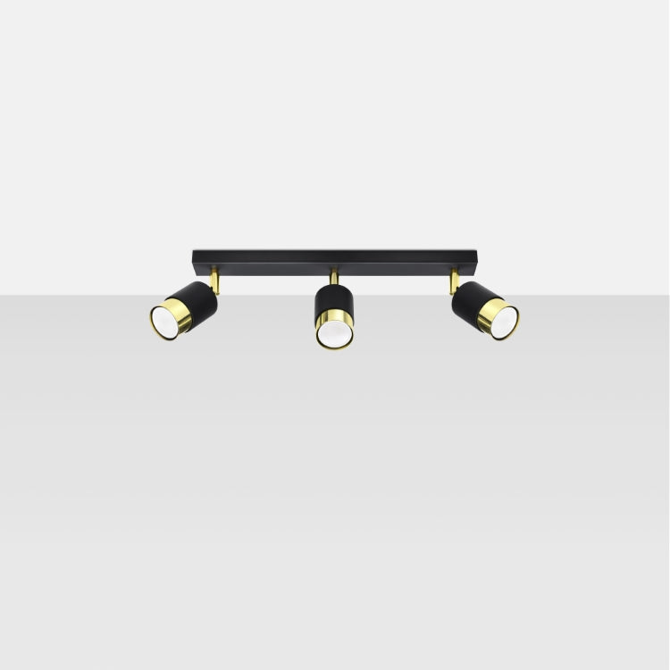 Loftslampe NERO 3 sort/guld