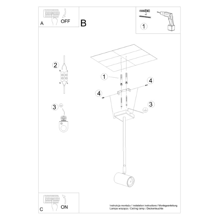 Loftslampe NORANO sort