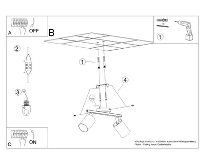 Loftslampe LEMMI 2 hvid