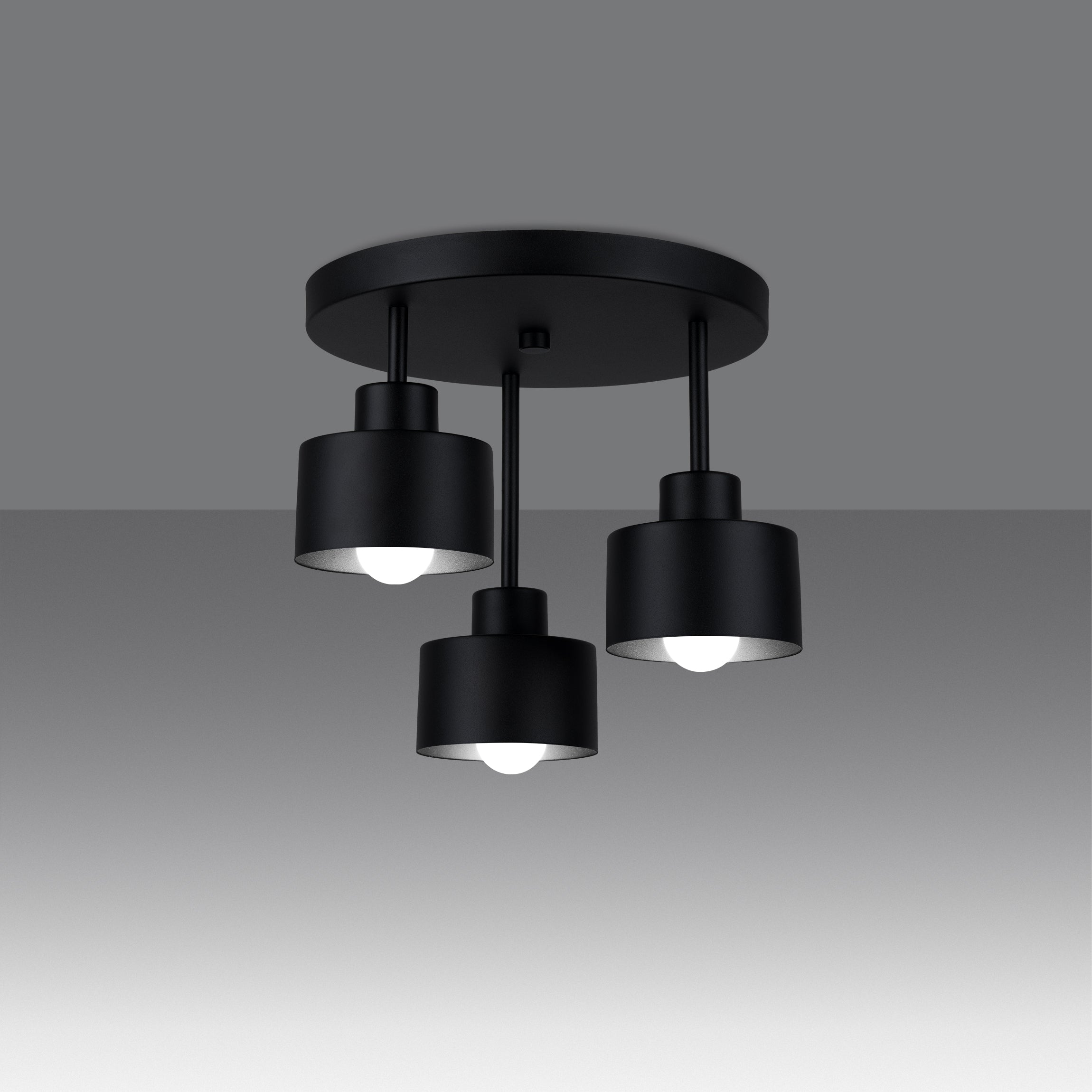 Loftslampe SAVAR 3 sort