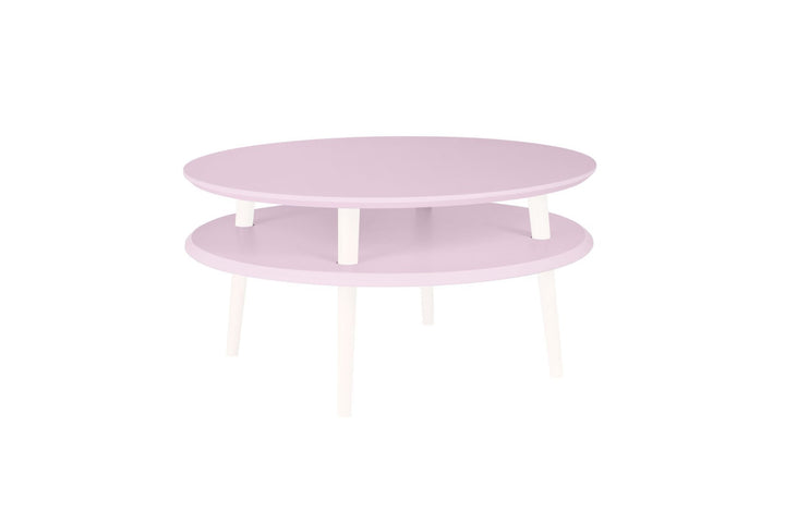 UFO sofabord Diam 70cm x Højde 35cm - Pink / Hvide ben