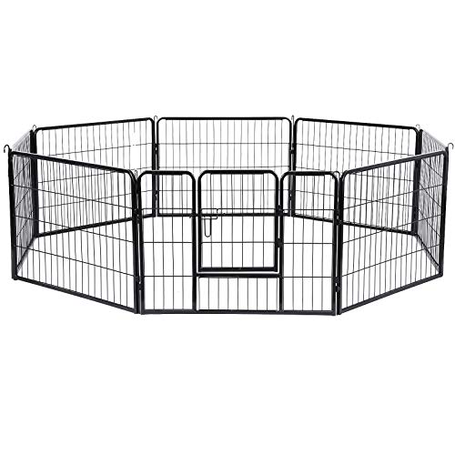 XXL Heavy Duty Puppy Playpen Play Whelping Pen, 8 paneler Alternative farver (L (80 x 60 cm), grå) - Lammeuld.dk