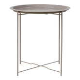 Bastia Hjørnebord - Hjørnebord i beige-grå pulverlakeret stål Ø47x50 cm