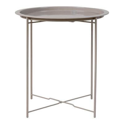 Bastia Hjørnebord - Hjørnebord i beige-grå pulverlakeret stål Ø47x50 cm