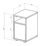 SLIM Sengebord B 30cm x D 40cm Hvid