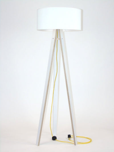 WANDA Gulvlampe 45x140cm - Hvid / Hvid Lampeskærm / Gul
