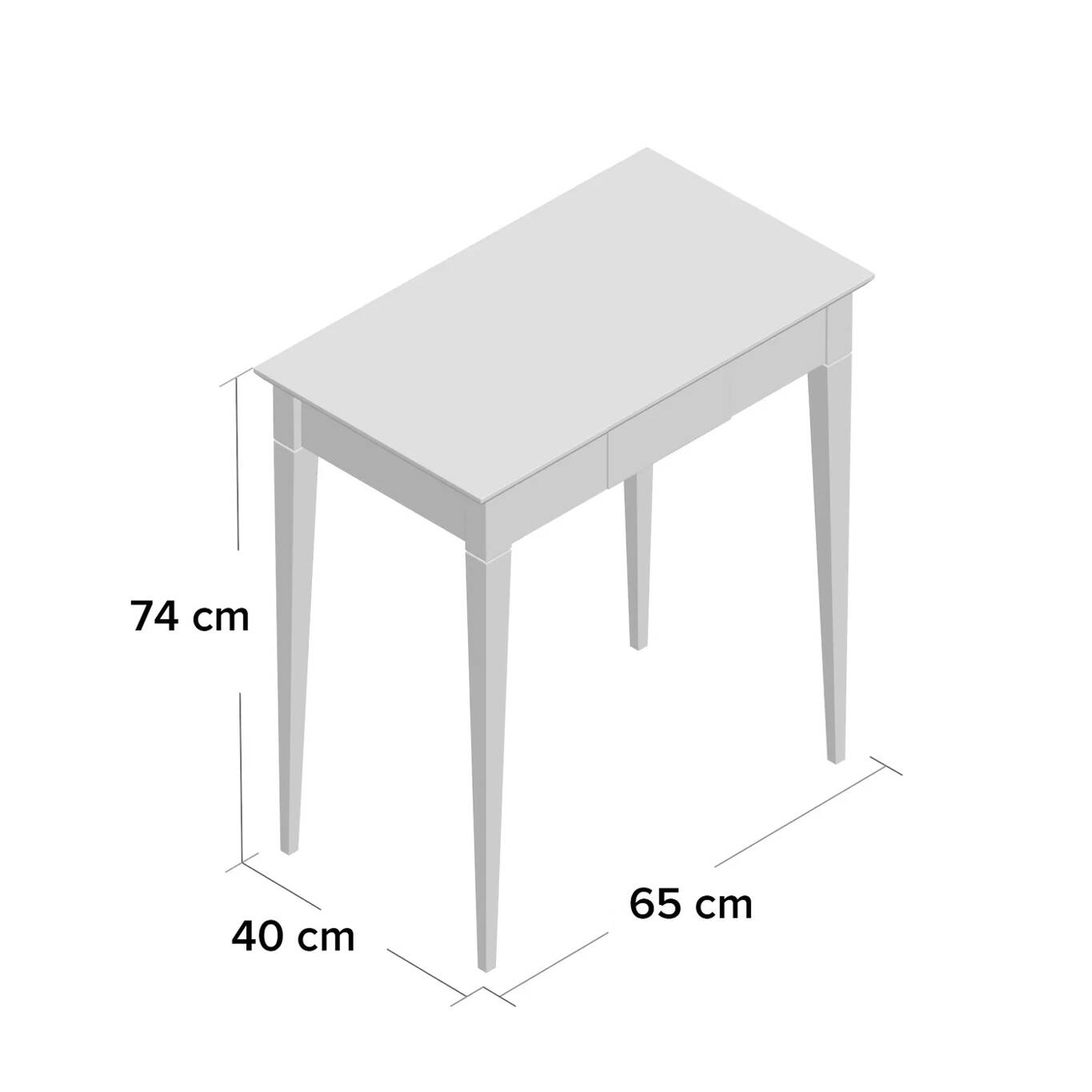 MIMO Skrivebord - 65x40cm sorte ben / grafit