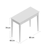 MIMO Skrivebord - 85x40cm Sorte Ben / Hvid