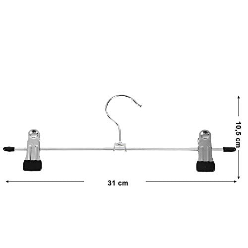 Buksebøjler i metal, 31 cm - forkromet, pakke med 20 styks