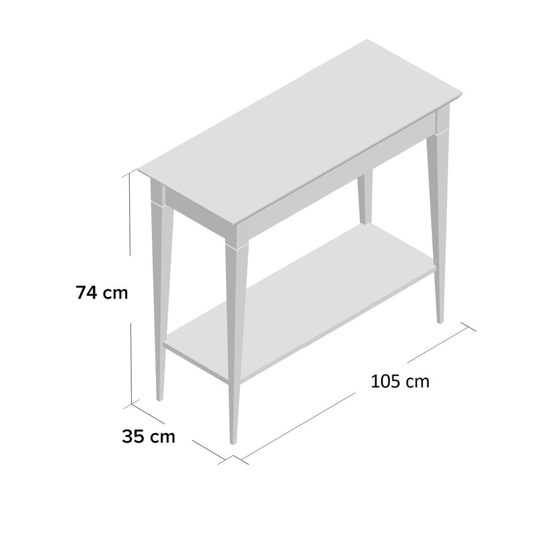 MAMO konsolbord med hylde 105x35cm Grafit sorte ben