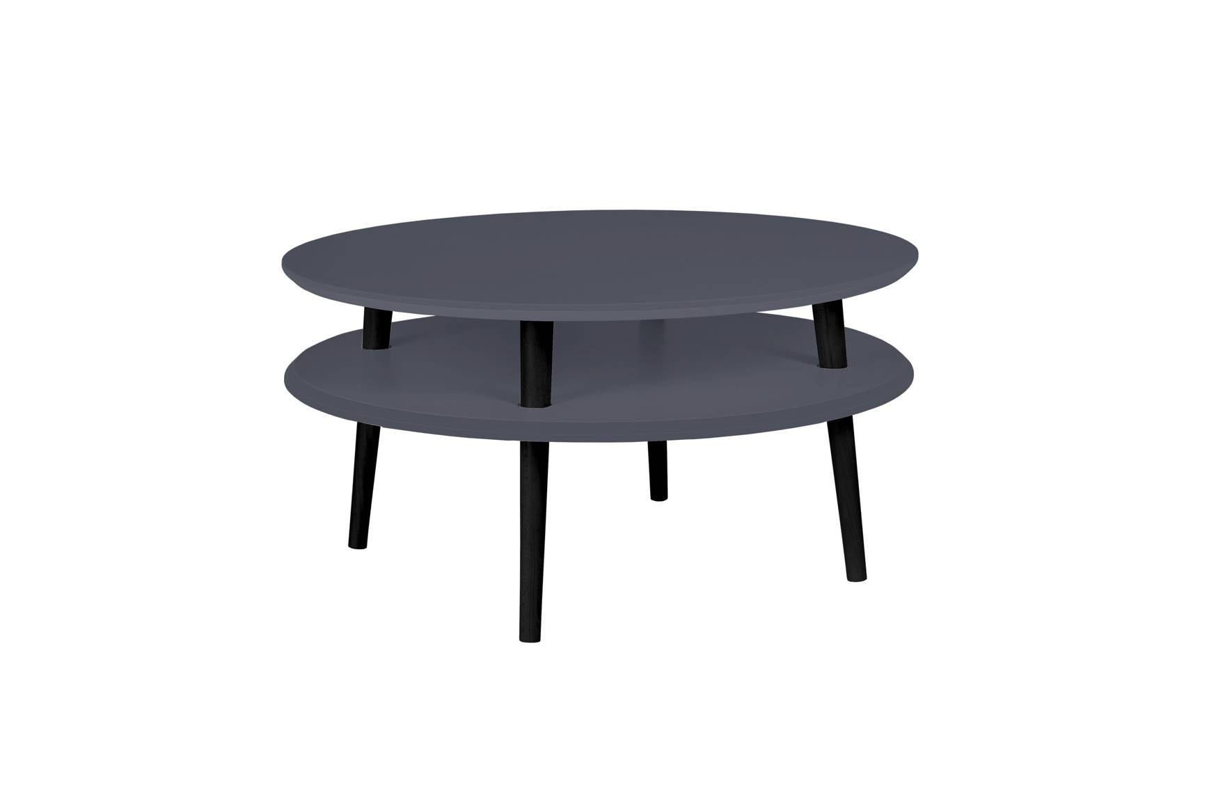 UFO Sofabord diameter 70cm x Højde 35cm - Grafit/Sorte Ben