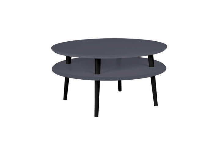 UFO Sofabord diameter 70cm x Højde 35cm - Grafit/Sorte Ben