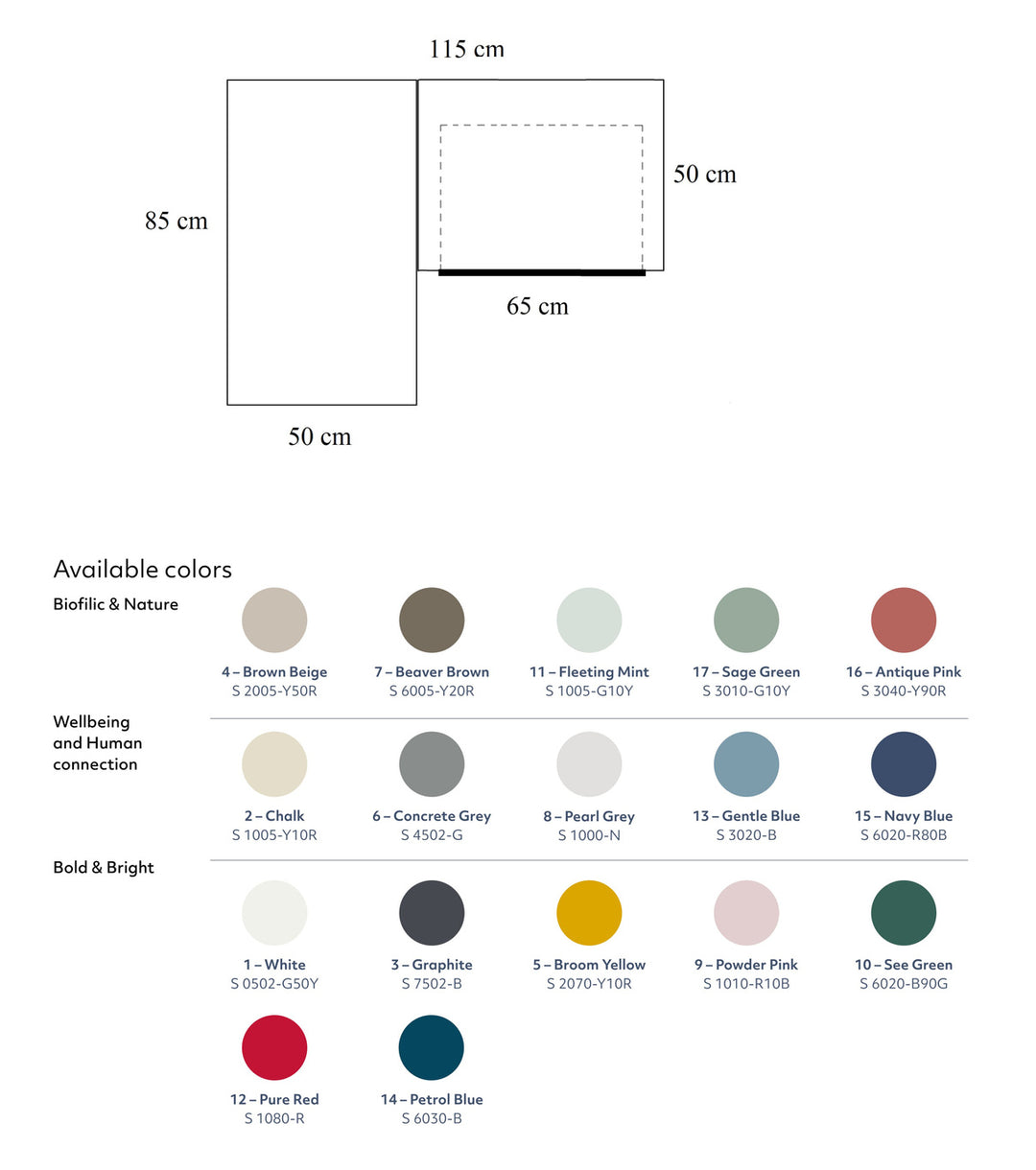 LUKA Hjørneskrivebord B 115cm x D 85cm / Rød Eg Venstre Side
