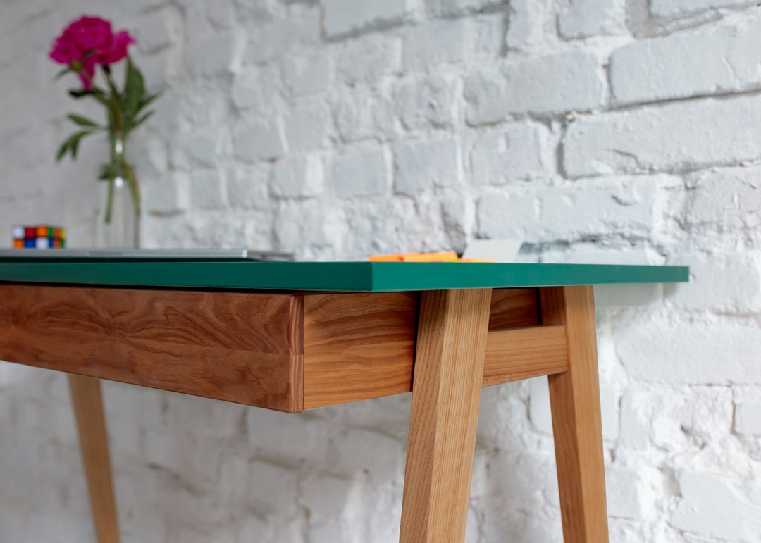 LUKA Hjørneskrivebord B 115cm x D 85cm / Rød Eg Venstre Side