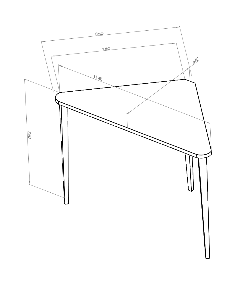 NAJA Hjørneskrivebord B114 x L85 x H75cm Pink