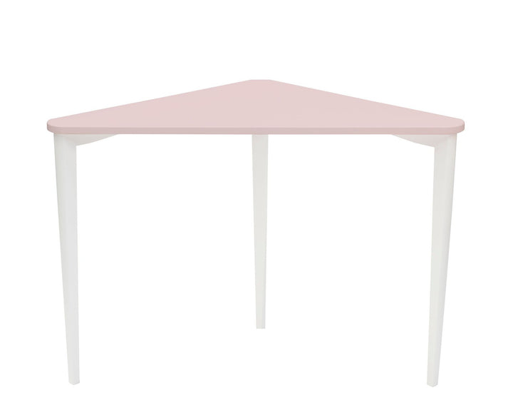 NAJA Hjørneskrivebord B114 x L85 x H75cm Hvide Ben Pink