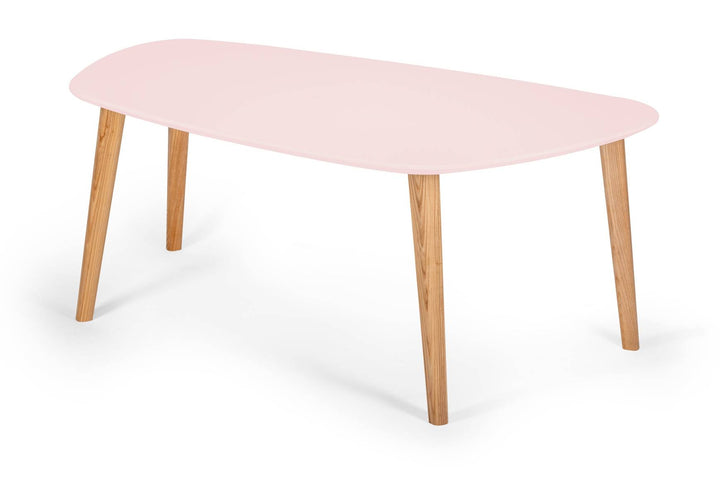 Endocarp Sofabord 110x66x45cm - Powderpink / Asketræ