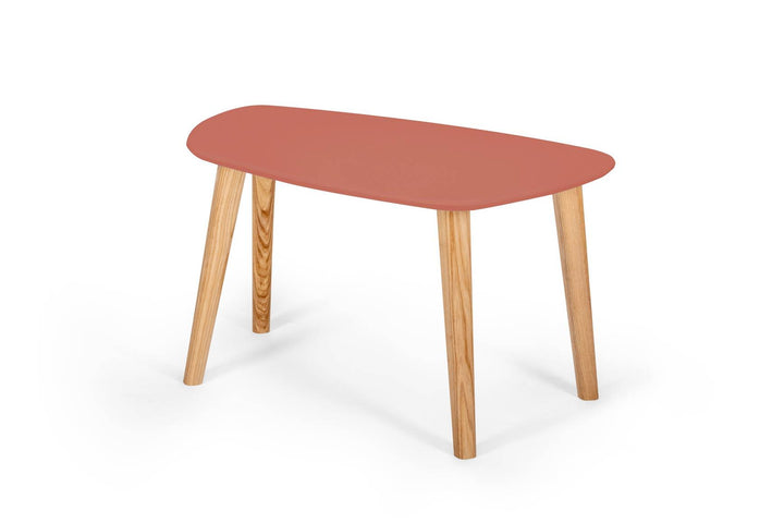 Endocarp Sofabord 68x41x40cm - Antik pink/Asketræ