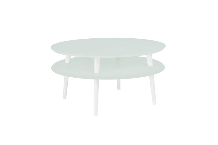 UFO Sofabord Diam 70cm x Højde 35cm Fleeting Mint Hvide Ben