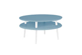 UFO Sofabord Diam 70cm x Højde 35cm Gentle Blue Hvide Ben