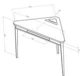 ASHME Hjørneskrivebord 114x85x85cm - Brun Beige