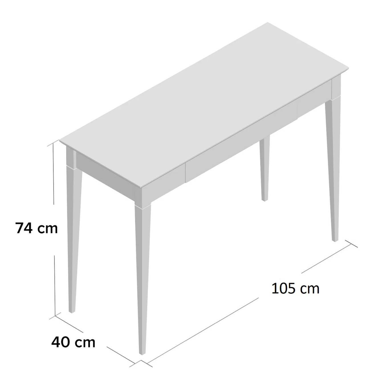 MIMO Skrivebord 105x40cm Sorte Ben Brun