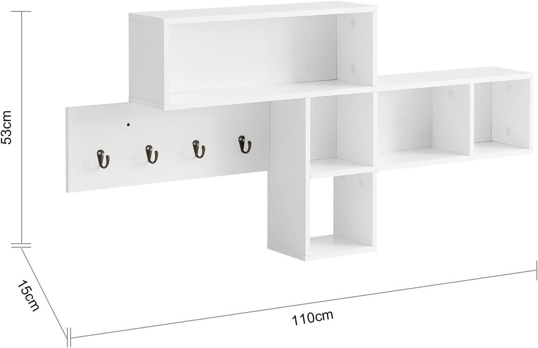 Knagerække i skandinavisk stil, 110x5x53 cm, hvid