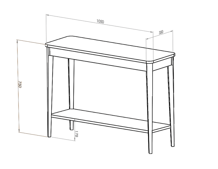 ASHME Konsolbord 105x35cm - Fleeting Mint