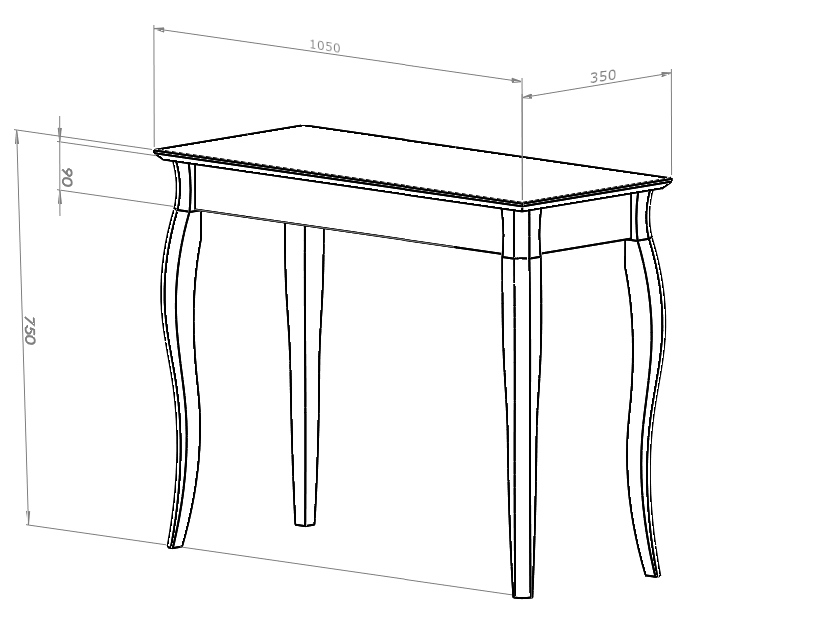 LILLO Konsolbord 85x35cm Hvid