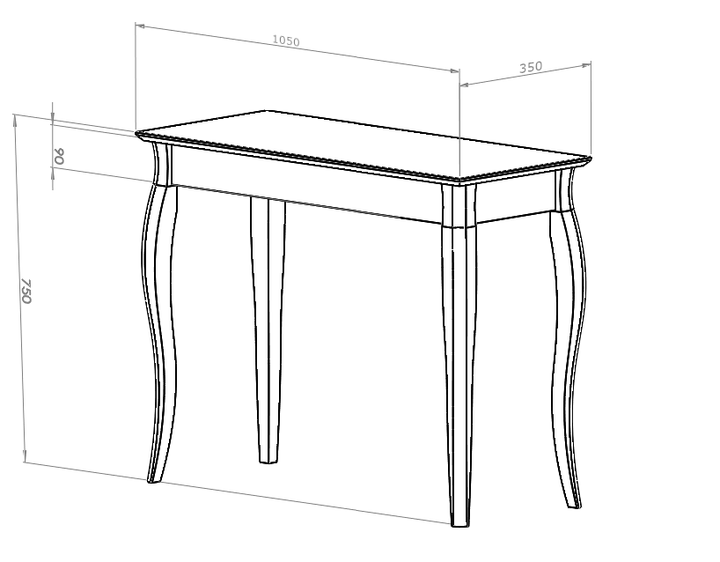 LILLO Konsolbord 85x35cm Salviegrøn