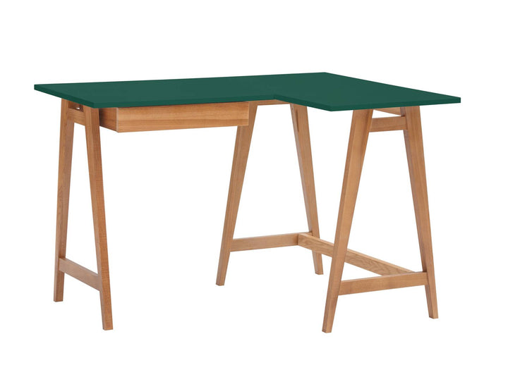 LUKA Hjørneskrivebord B 115cm x D 85cm Grøn Eg Højre Side