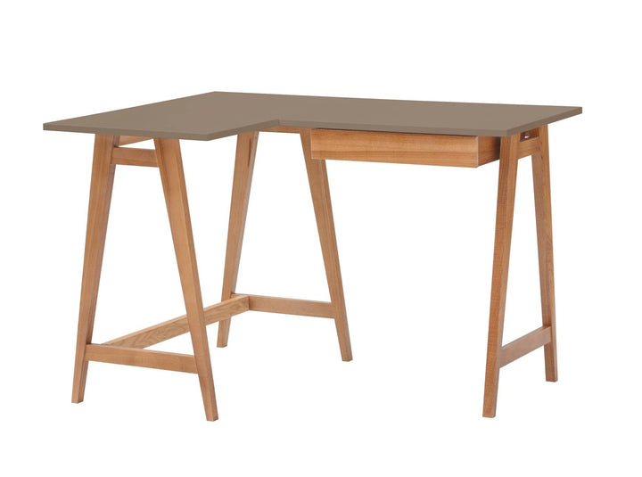 LUKA Hjørneskrivebord B115cm x D85cm Brun Oak Venstre Side