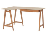 LUKA Hjørneskrivebord B 135cm x D 85cm Brun Beige Eg Venstre Side