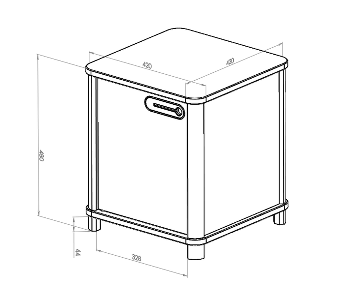 ASHME Skrivebordsskab B 42 x D 42 x H 48cm - Brun